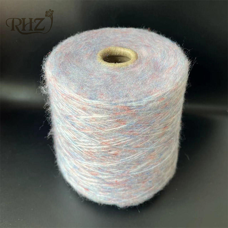 What materials are commonly used in hairy knitting yarn?