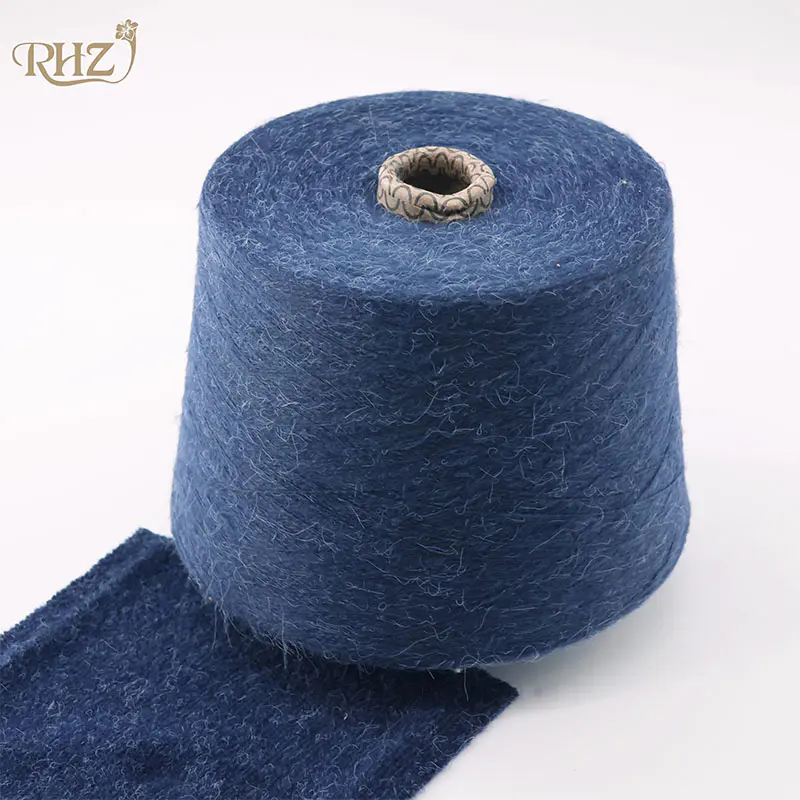 Deep blue soft velvet brushed yarn